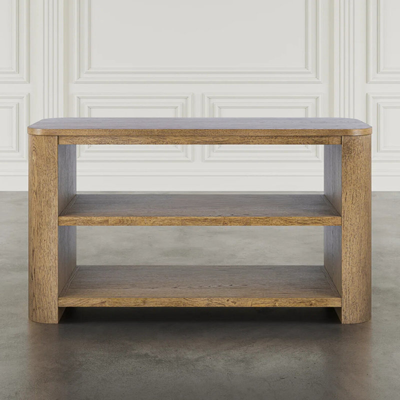 Console simple de style français, H 29,9 po x l 70,9 po x P 15,7 po, Bois naturel