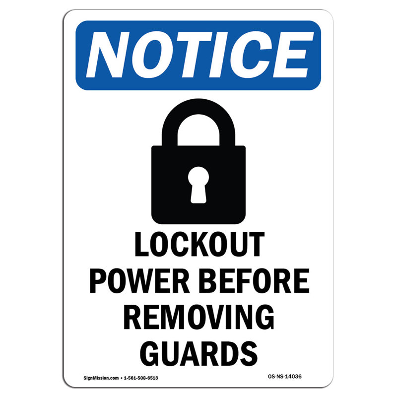 Lockout Power Before Sign with Symbol