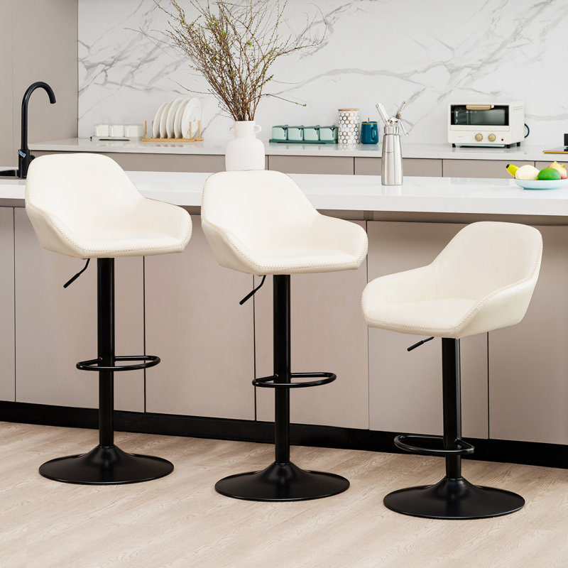 Tabouret de bar pivotant Mid-Century, Beige