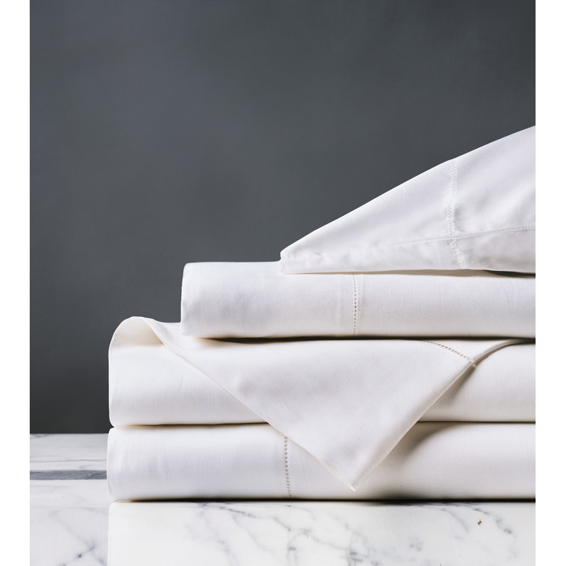 Roma Luxe Egyptian Cotton Sateen Sheet Set, White, Twin Sheet Set + 1 Pillowcase
