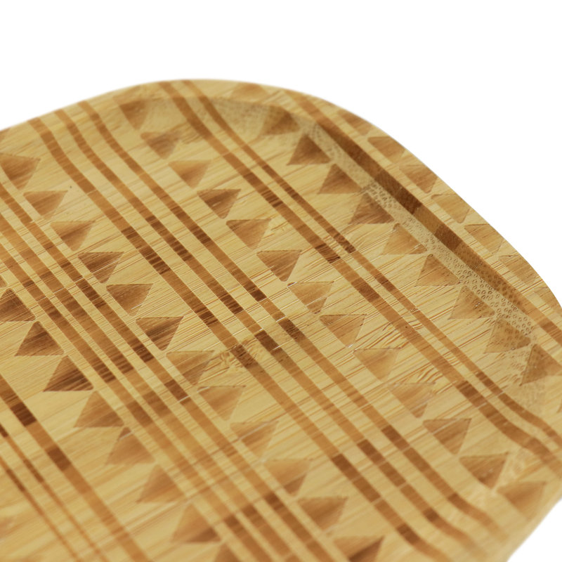 Sadler 22" Natural Wood Serving Tray with Etched Design