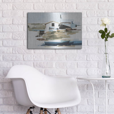«Beach Outpost 1» par Ethan Harper, art mural en métal, 24 po x 16 po