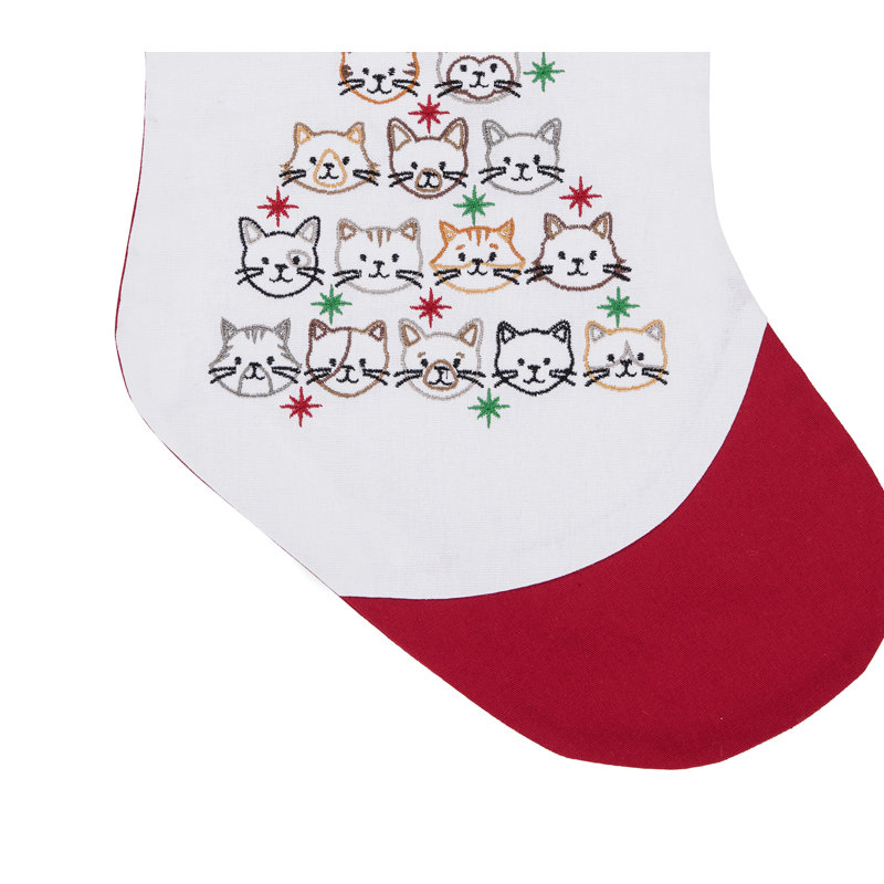 Chaussette de Noël en forme de chat