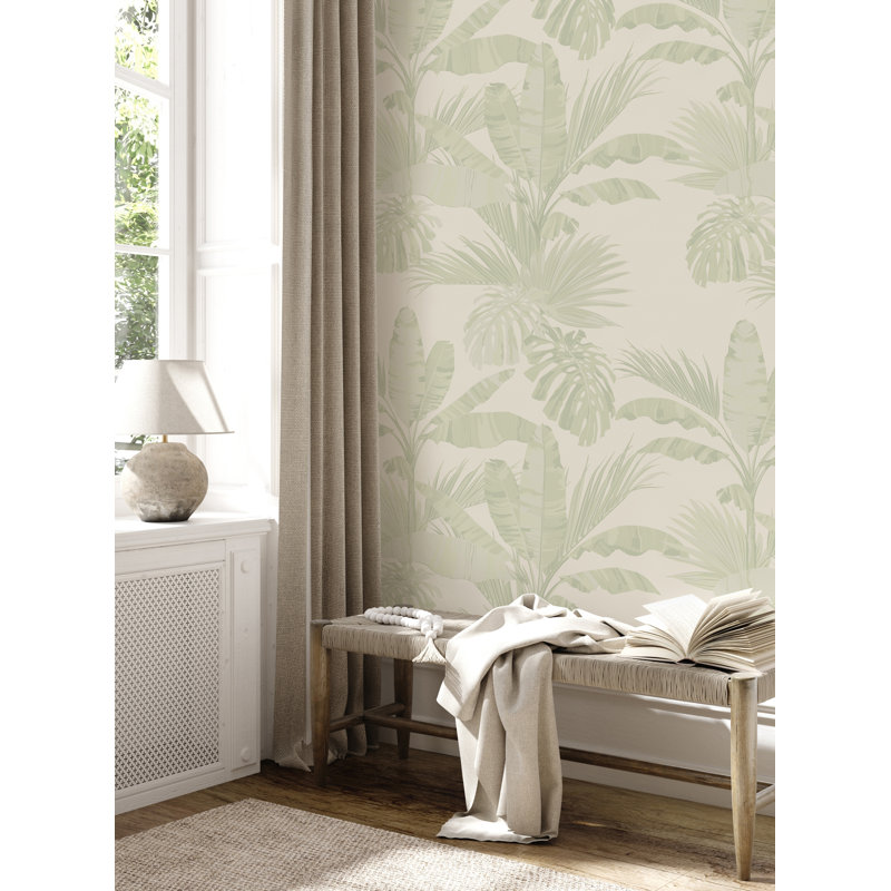 Panneau mural feuilles de palmier Wilsonia L 4 pi x l 96 po Oceanside, Vert