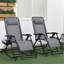 Ensemble de chaises berçantes d'extérieur 2 pièces, chaise berçante inclinable et inclinable pliable avec coussin, porte-gobelet et téléphone, conception combinée avec pieds pliants-1865934997