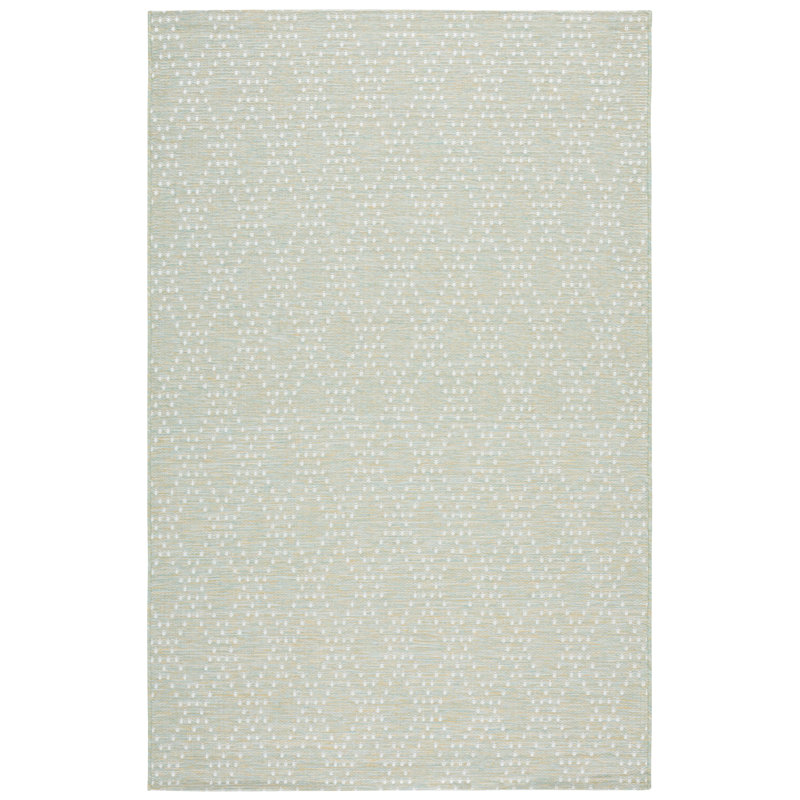 Edgeware 850 Polypropylene/Polyester Geometric Indoor/Outdoor Rug in Light Green/Yellow, Rectangle 5'3" x 7'6"
