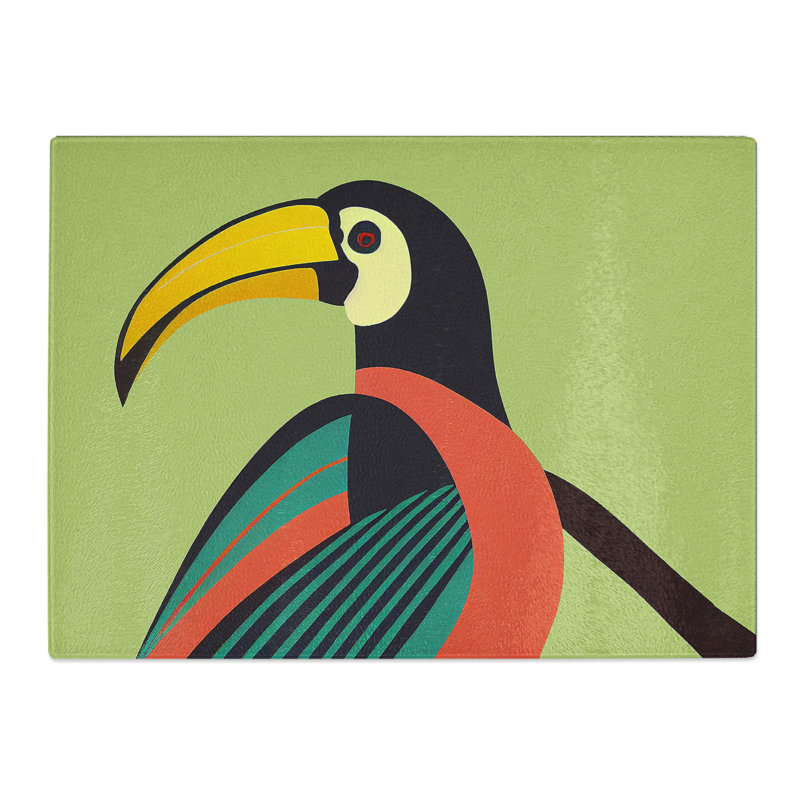 Toucan Bird Art Deco Abstract  Glass Chopping Board