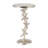 Elegant Metal Round Accent Table With Coastal Starfish Design for Bedside Table - Decorative Narrow End Table For Home And Living Room Decor - Silver-483567953