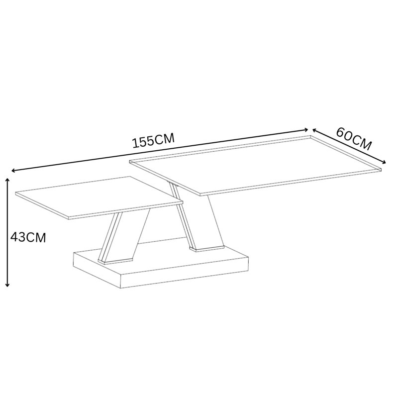 Aswad Ceramic Extendable Coffee Table