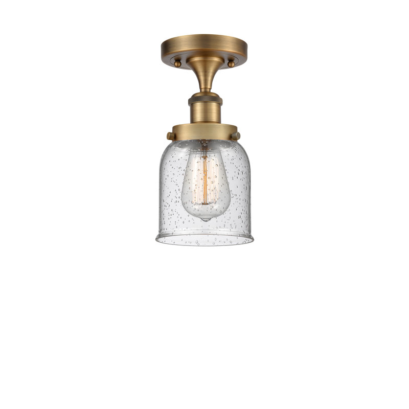 Plafonnier semi-encastré 1 lumière Analily, H 11 po x l 5 po x P 5 po, Ampoule non incluse, Laiton brossé