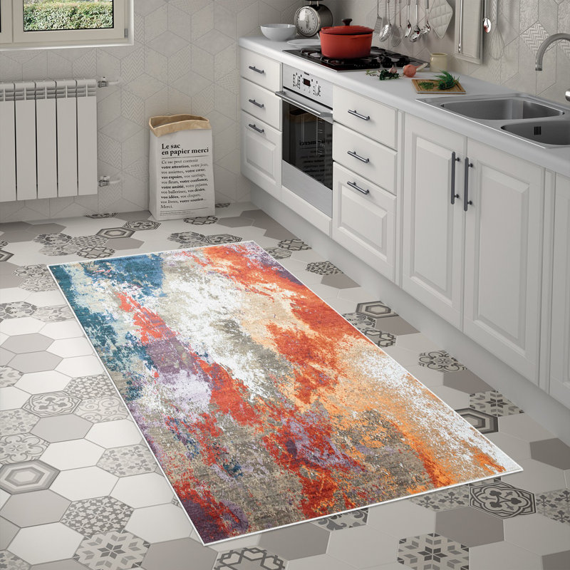 Premium Non-Slip Area Rug, 5.2 x 7.5 Feet, 100% Polyamide | 850 g/m², 0.08 in Pile Height, Machine Washable, Easy to Clean, Durable Digital Print Design | Perfect for Living Room, Bedroom, and Dining Areas