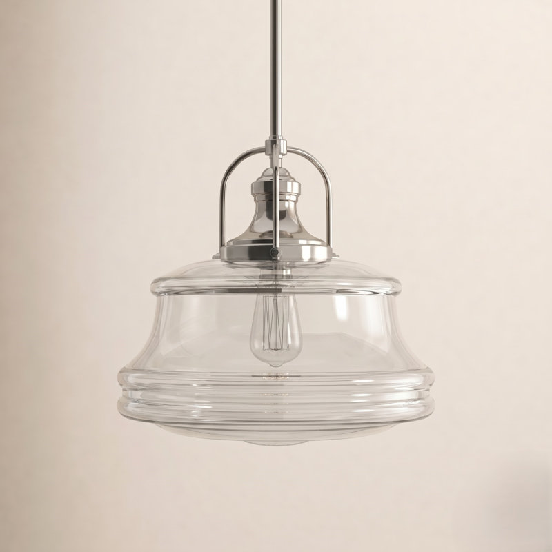 Luminaire suspendu simple à 1 lumière Truro, Nickel poli