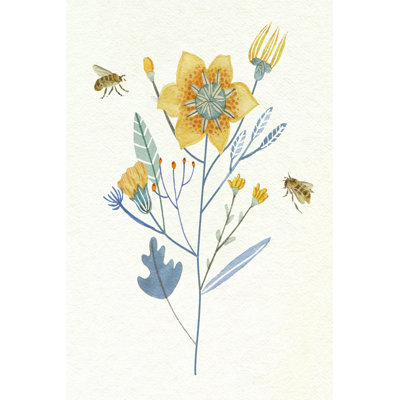 Honey Bees II by Melissa Wang - No Frame Print on Canvas