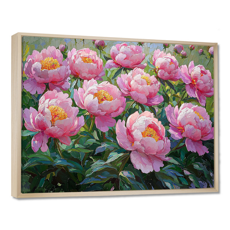 Keeney - Floral Oversized Canvas Prints, Floater Framed Print, Cream, 24" H x 32" W
