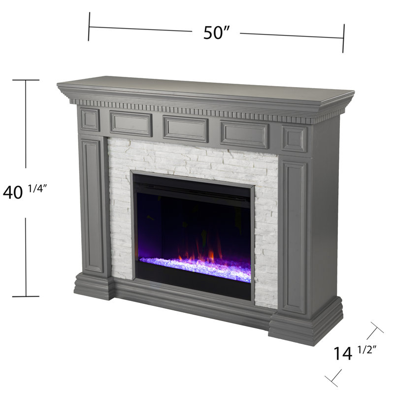 Isik Dakesbury Color Changing Fireplace with Faux Stone