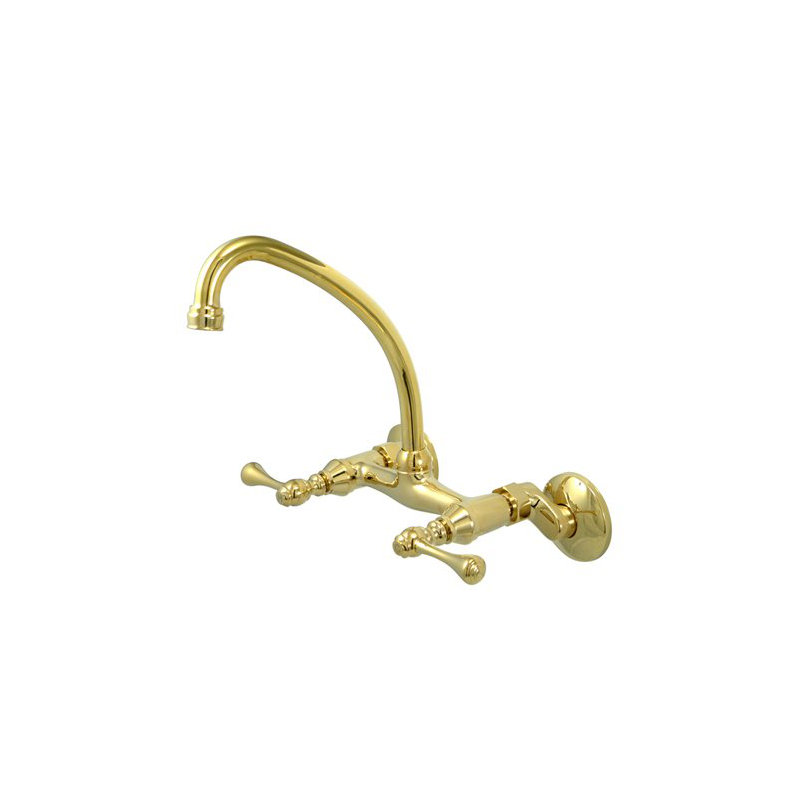 Accents Double Handle Kitchen Faucet, Polished Brass