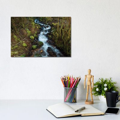 Stream In The Rainforest Near Alice Lake Provincial Park. Squamish, British Columbia, Canada. by Kristin Piljay - Wrapped Canvas Print