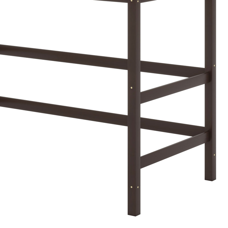 Wood Loft Bed With Ladder, Espresso