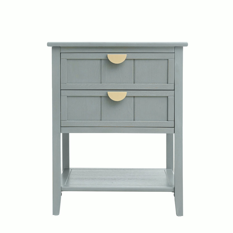 2 - Drawer End Table, Gray