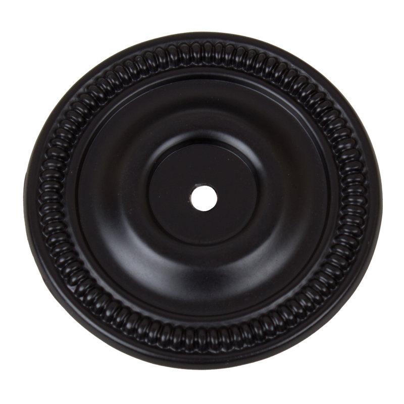 Contre-plaque ronde avec bouton d’armoire, Noir mat
