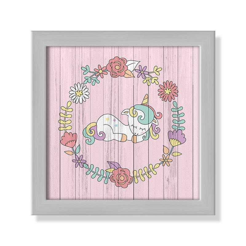 Décoration murale pour enfants, H 9 po x l 9 po x P 1,19 po, Encadré de boîte argent