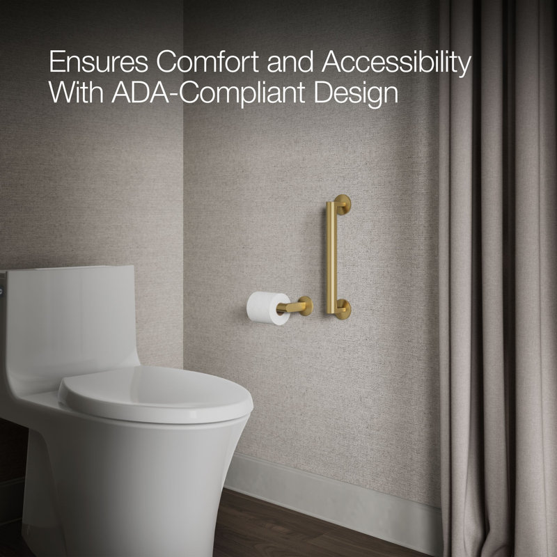 Components™ 18-In Grab Bar, 12" W, Vibrant Brushed Moderne Brass