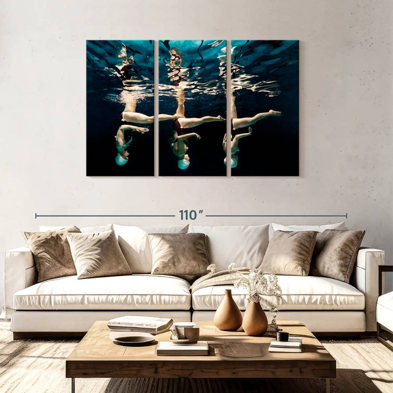 Sireci Flipped Synchronized Swimmers, 48" H x 74" W