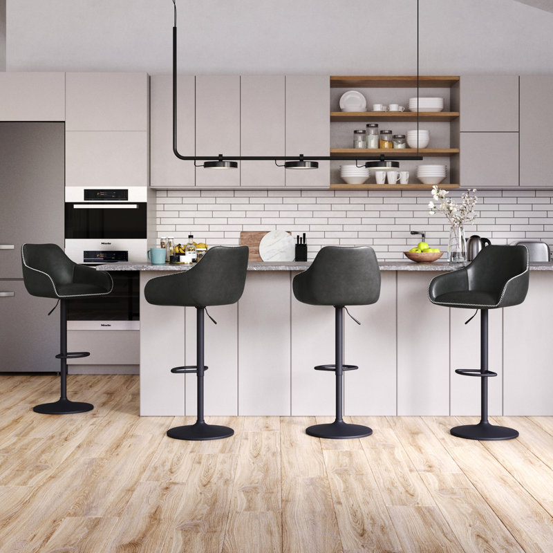 Adjustable Height Counter Stool, Black