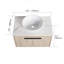 42 Inch Modern Design Wall Mounted Bathroom Vanity with Ceramic Sink with Side Storage Shelves