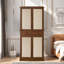 Garde-manger 4 portes Caeli avec 1 tiroir, 4 tablettes intérieures réglables et décoration en rotin-260948388