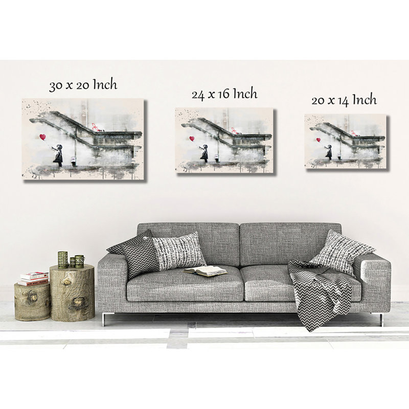 Banksy - Wrapped Canvas Painting, 35cm H x 50cm W