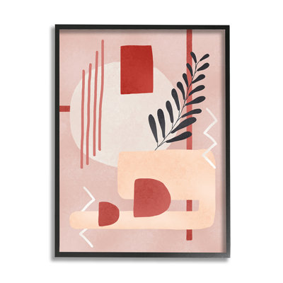 " Warm Abstract Shapes Red Pop Plant Detail " by Ziwei Li