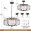 Lustre noir et doré de 24 po - bordure extérieure en cristal texturé, nouveau motif! 6 lumières réglables pour plafonds inclinés