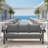 73" All-Weather Aluminum Patio Sofa, 3 Seat Outdoor Couch With  Thick Dark Gray Cushions & Gray Frame-1199417983-1199417979
