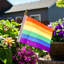 Drapeau imprimé à main arc-en-ciel-37601697