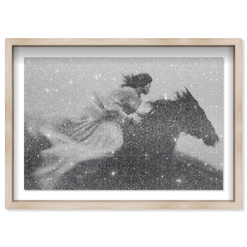 Spirit In Motion Print by Oliver Gal, 37.5"H x 55.5"W, Natural Oak Shadowbox