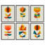 «Mid Century Modern Orange Abstract Boho», reproduction d'art encadrée, affiche, salle de bain, petit art mural-104789288-104789289