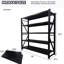 Étagère réglable à cinq niveaux en métal, 78 po de largeur x 23,4 de profondeur, 78,7 de hauteur, noir, 1 800 lb, convient aux bureaux et aux grandes surfaces