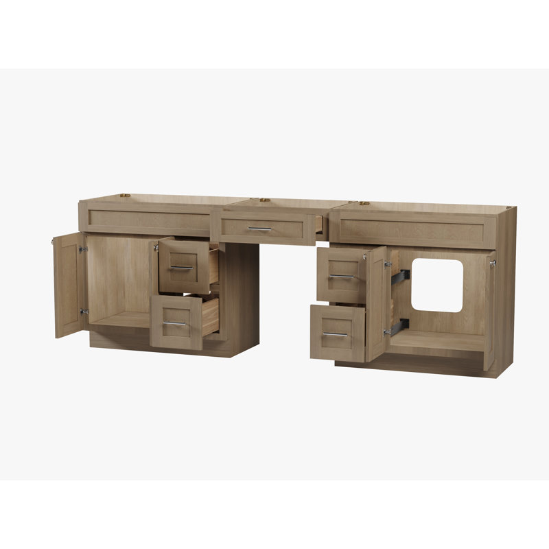 Ensemble de meuble-lavabo double 96 po Disar, Chêne naturel