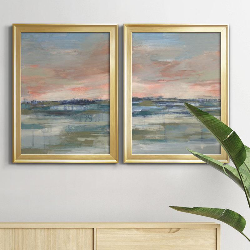 " Vast Marsh I " 2 - Pieces Painting Print, 42.5" H x 30.5" W x 1.25" D, Gold Framed