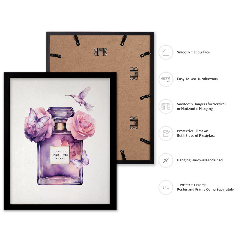 Parfum mauve, Black Framed, Poster, 16"H x 20"W