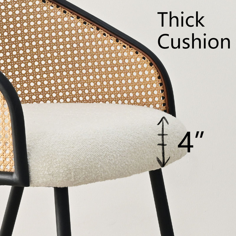 Ensemble de chaises de salle à manger à hauteur de siège de 19 po Bertwalda, Blanc/naturel