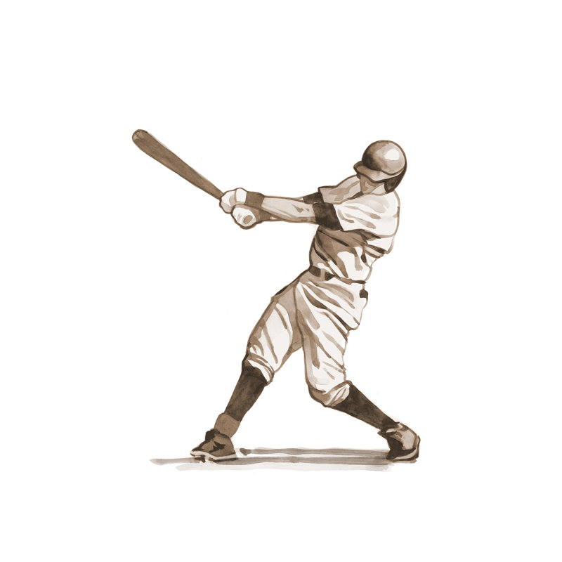 Play Ball VIII Painting by David Erickson, Image Brush Gel, 53" H x 40" W x 1.5" D