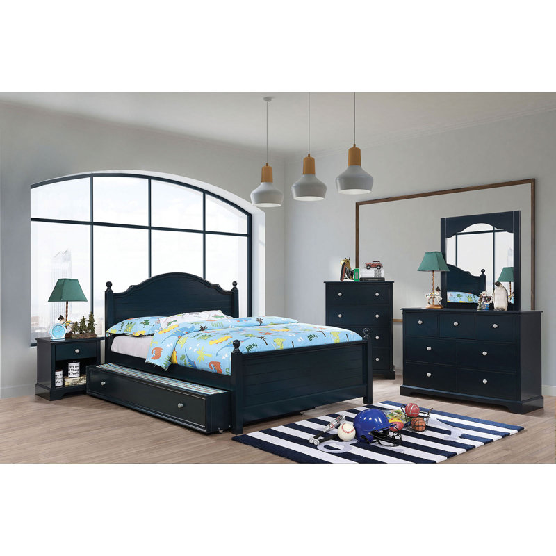 Deegan Kids with Trundle, Blue, Full