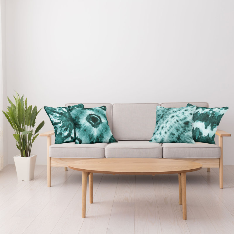 Housse de coussin Montezuma, 16 po x 16 po, Vert foncé / beige