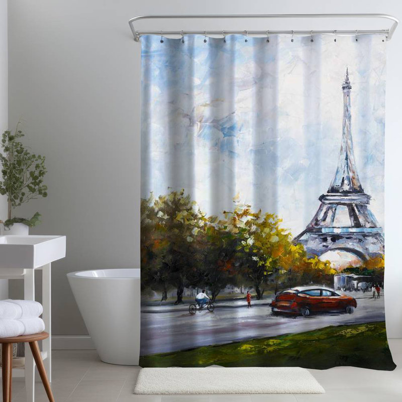Shower Curtain ST31 – Polyester Shower Curtain, Dye Sublimation Print, 71" W × 74" L