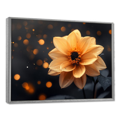 Dahlia noir et jaune doré - Dahlia Wall Art Living Room