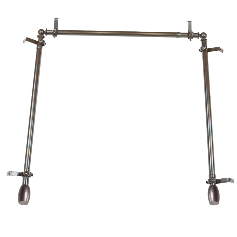 Tringle à rideaux simple Maymie, Cacao, H 2,5 po x l 360 po x P 1,38 po