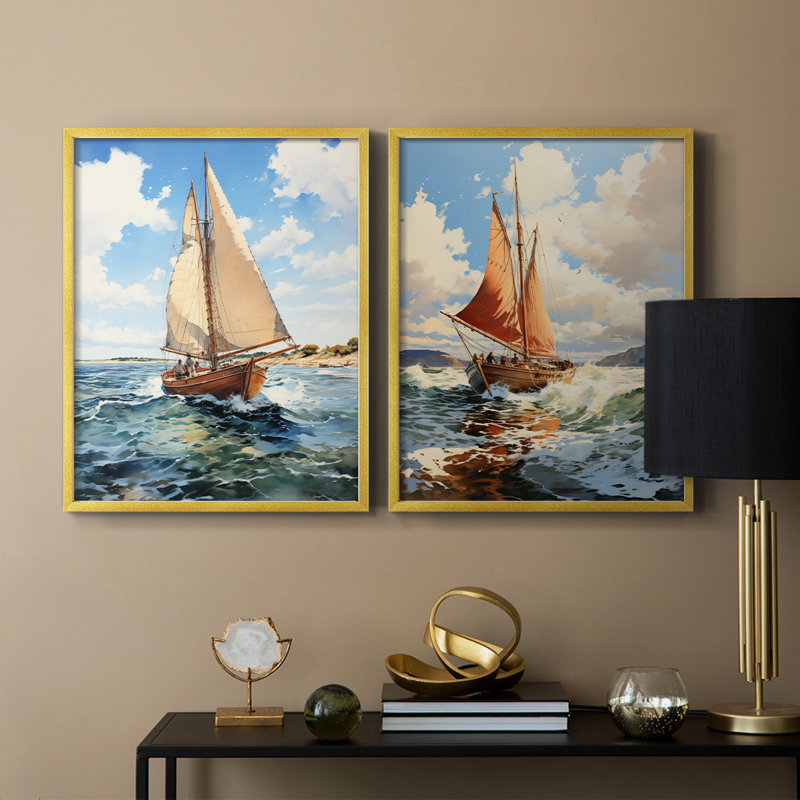 NAUTICAL Series CCCCXV - Reproduction encadrée de qualité supérieure - prêt à être accroché - aucun clou requis - aucun clou requis