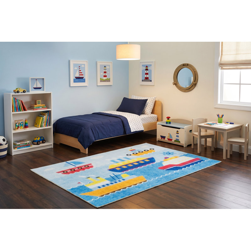 Trym Rectangle Machine Woven Polyester Rug, Rectangle 4' x 6'